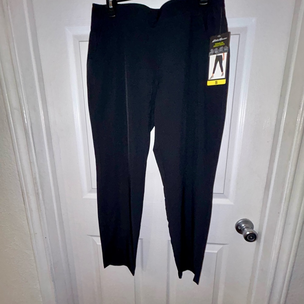 NWT! Eddie Bauer Black Travel Ankle Pants - Picture 2 of 7